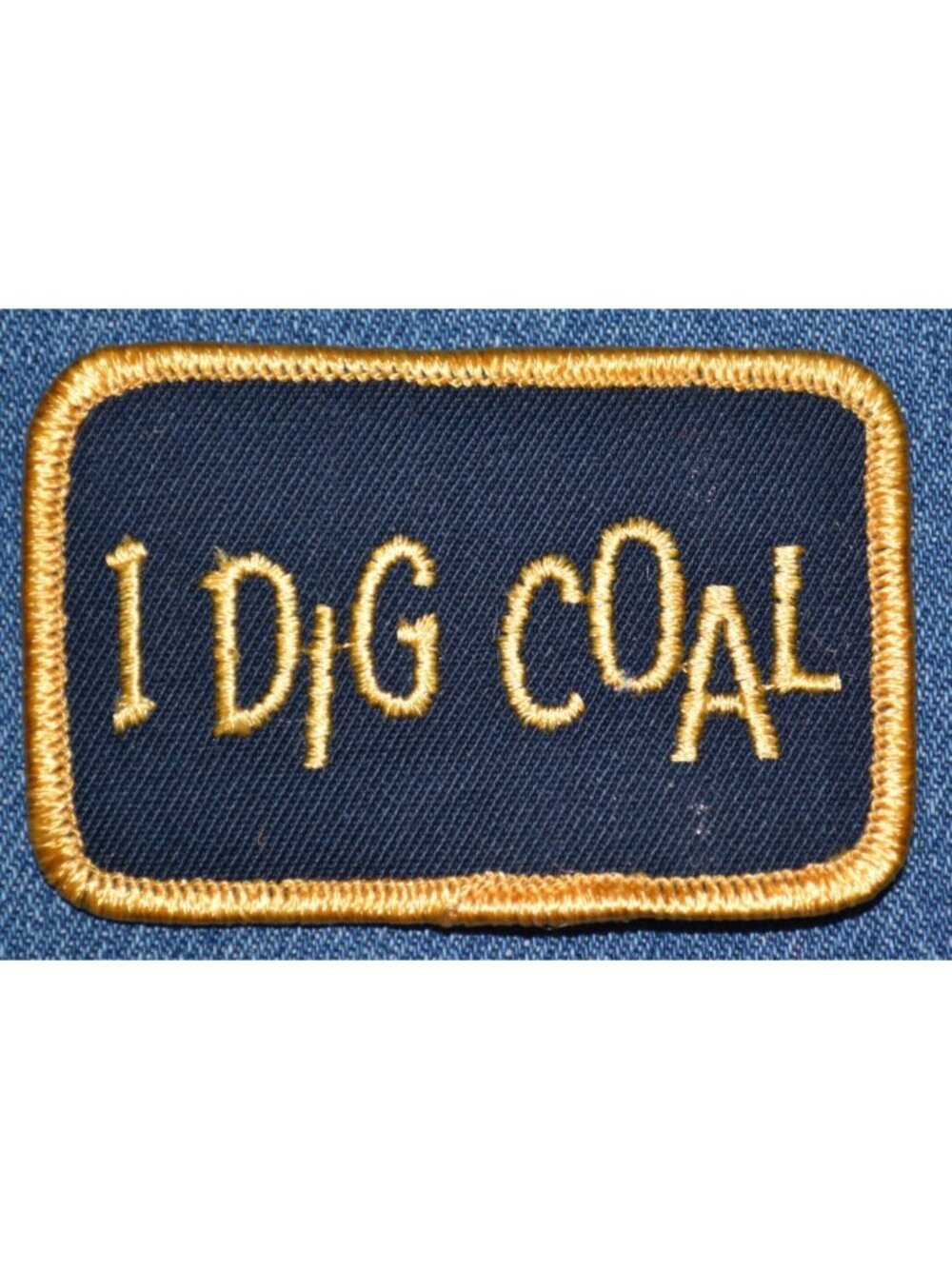 Original NOS 70s Vintage I DIG COAL 3" Patch Funny Humor Satire Mining